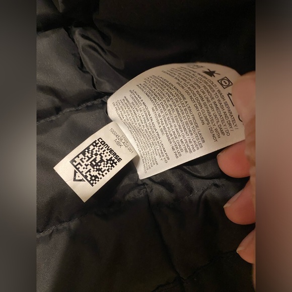 Converse Size XS Puffer Coat Black, W/Faux Fur Rimmed Hood And Pockets - Picture 5 of 13